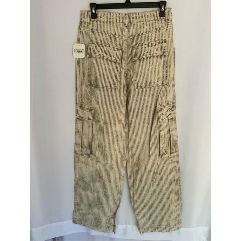Altar'd State Micha Strip Wide Leg Cargo Jeans High Rise Utility Pants - Picture 4 of 9